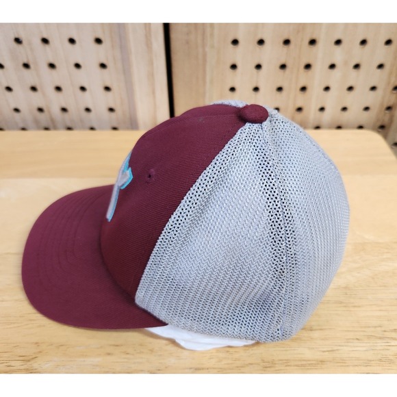 Hooey "Coach" Maroon & Grey Mesh 5 Panel W/ 3D Logo - 2112MAGY Youth - Picture 2 of 7